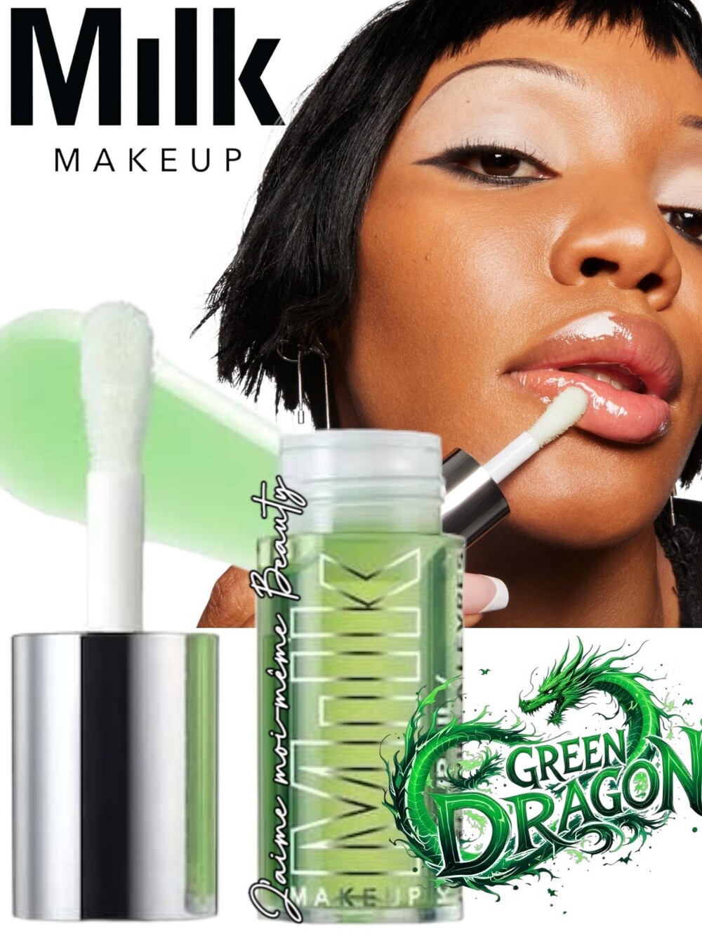 Milk Makeup Kush Lip Oil in Green Dragon - High-Shine Plumper - Peppermint Scent